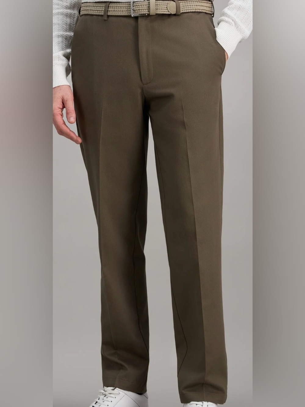 Haggar Men’s Pleat Front Dress Pants - Color Bark- 42” waist x 32” length-NWT